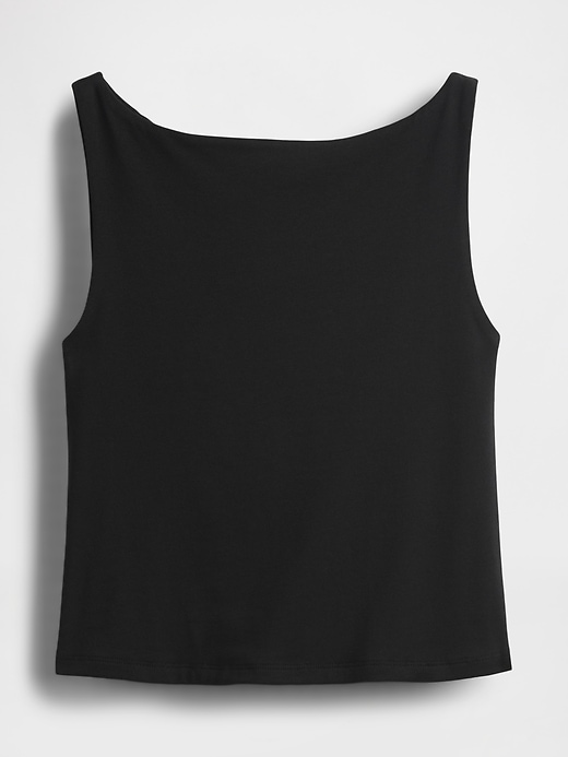 Image number 4 showing, CloseKnit Jersey Boatneck Crop Tank Top