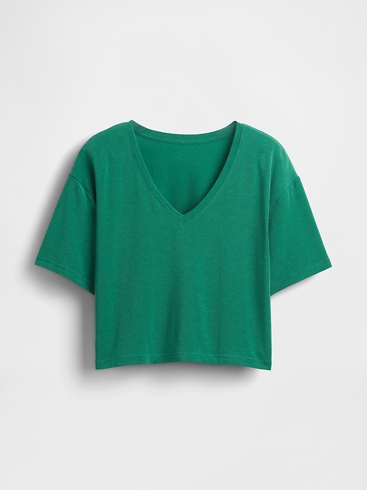 Image number 4 showing, GapFit Breathe V-Neck Crop T-Shirt