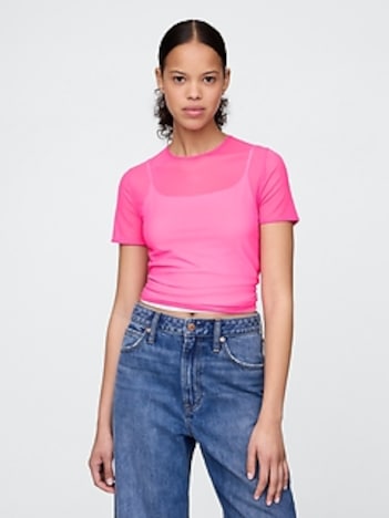 Mesh Cropped T-Shirt