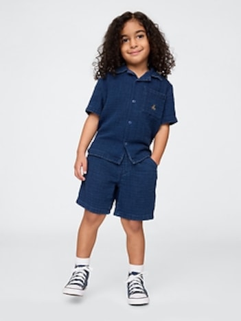 Baby & Toddler Crinkle Gauze Denim Outfit Set