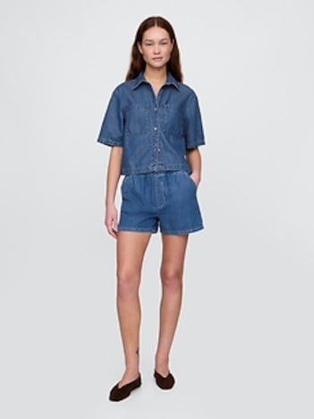 Mid Rise UltraSoft Denim Easy Boxer Shorts