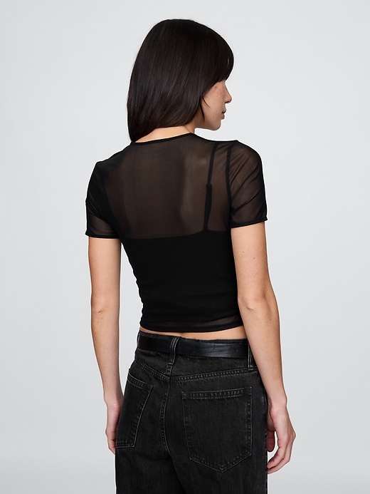Image number 3 showing, Mesh Crop T-Shirt