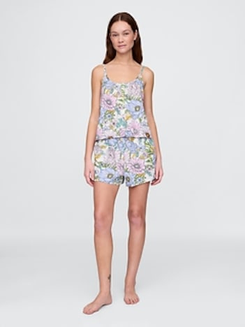 Linen-Blend PJ Shorts