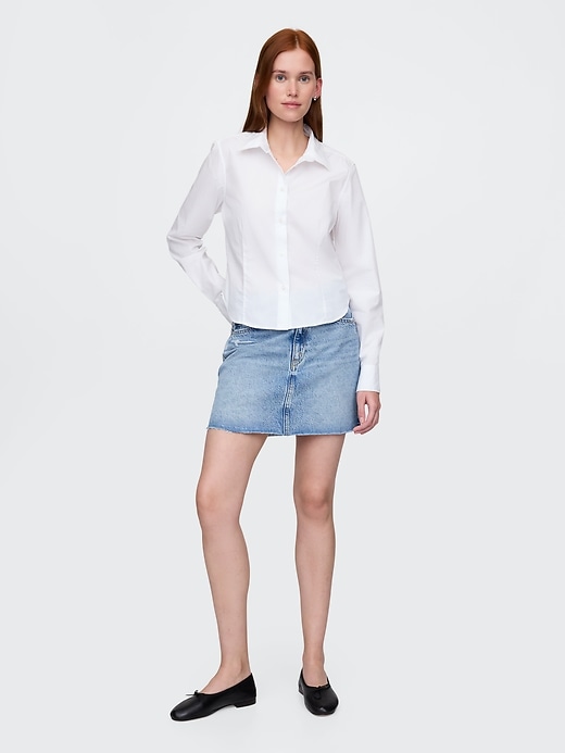Image number 3 showing, Organic Cotton Fitted Crop Shirt