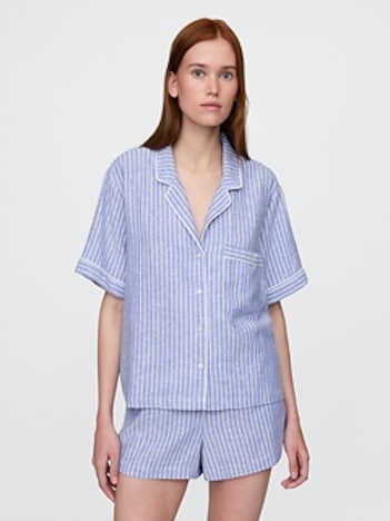 Linen-Blend PJ Shirt