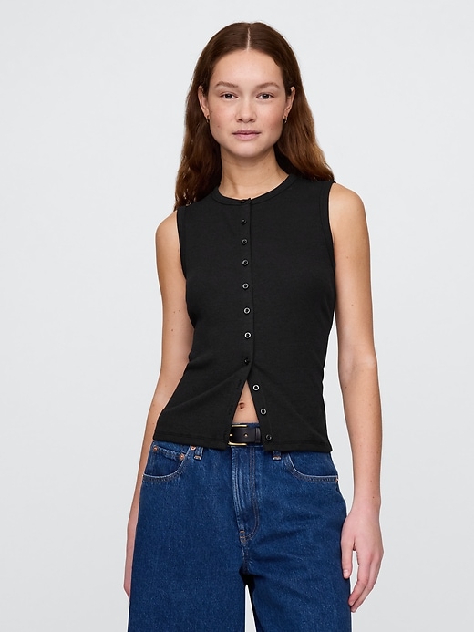 Image number 1 showing, Modern Rib Cardigan Vest