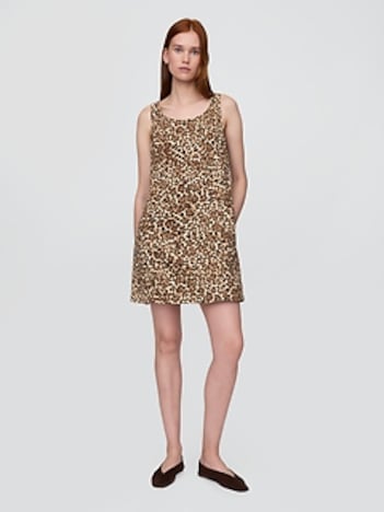 UltraSoft Leopard Denim Mini Dress