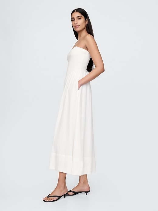 Image number 3 showing, Cotton Gauze Mixed Media Maxi Dress
