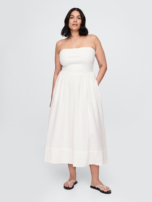 Image number 5 showing, Cotton Gauze Mixed Media Maxi Dress