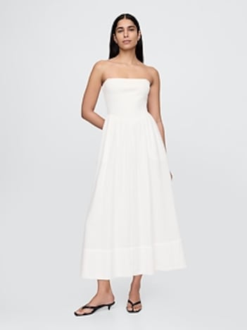 Crinkle Gauze Mixed Media Maxi Dress