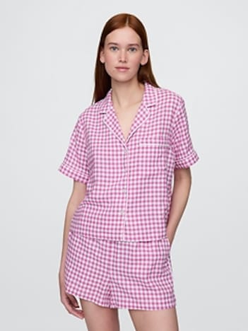 Linen-Blend PJ Shirt