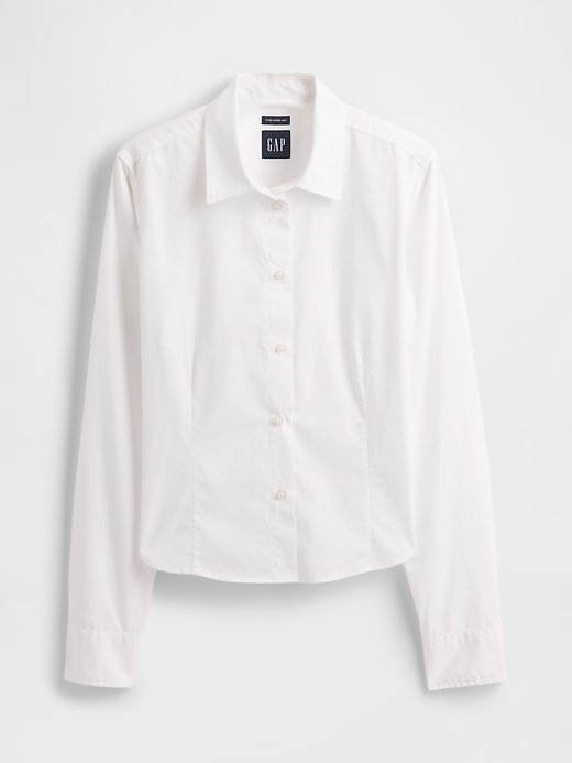 Image number 5 showing, Organic Cotton Fitted Crop Shirt