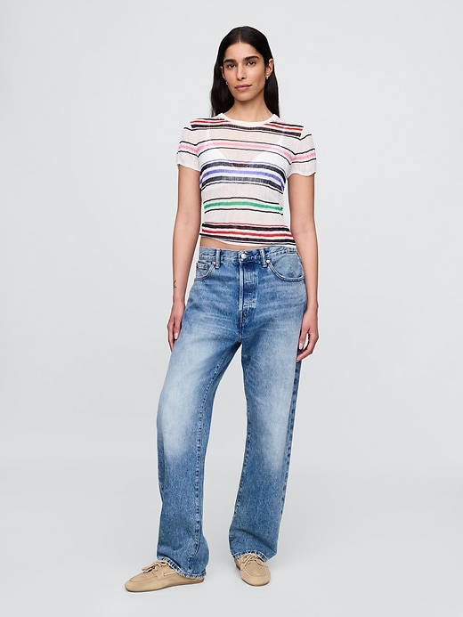 Image number 2 showing, Sheer Rib Sweater T-Shirt