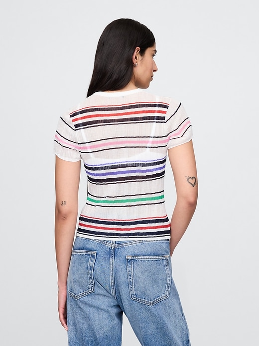 Image number 3 showing, Sheer Rib Sweater T-Shirt
