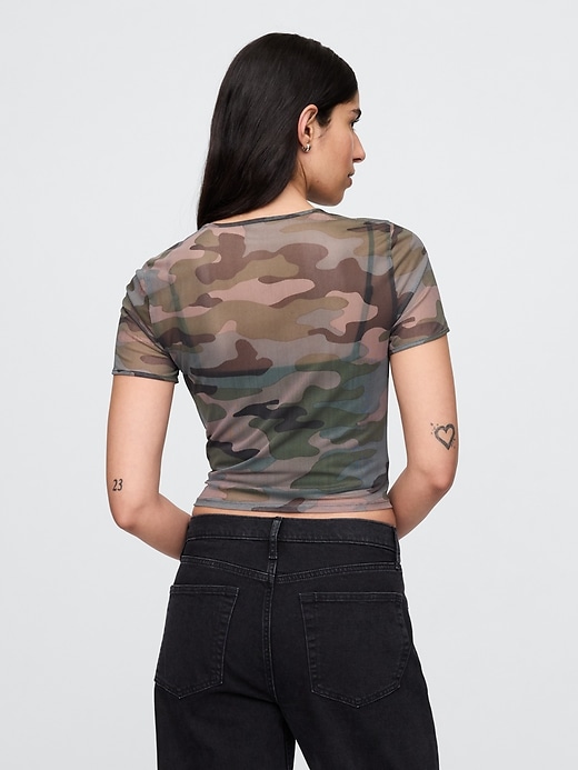 Image number 3 showing, Mesh Crop T-Shirt