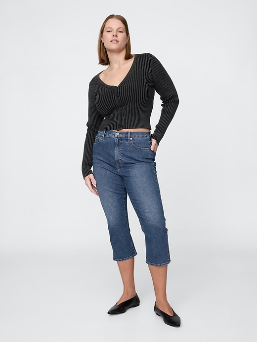 Image number 5 showing, High Rise Capri Jeans
