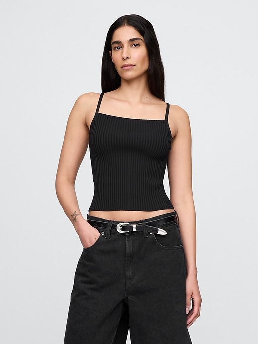 Image number 1 showing, Rib Sweater Crop Tank Top