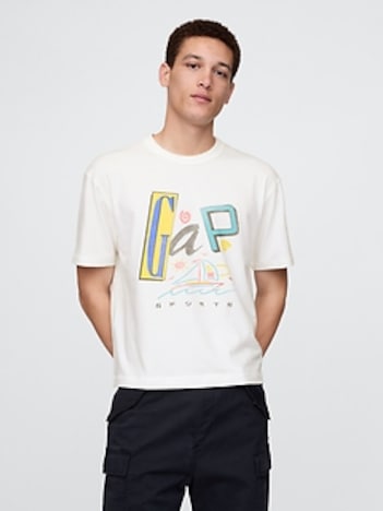 Cropped Gap Logo T-Shirt