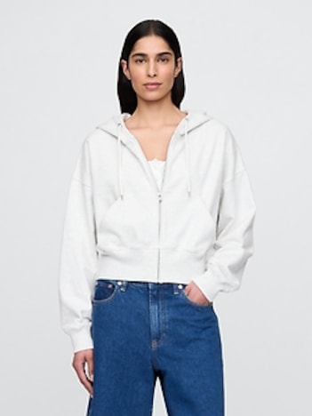 Heavyweight French Terry Oversized Zip Wedge Hoodie