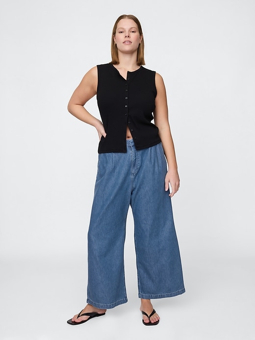 Image number 5 showing, 365 High Rise UltraSoft Denim Pleated Ankle Trousers