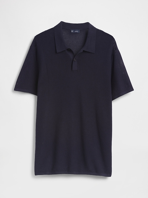 Image number 6 showing, Textured Crochet Polo Sweater