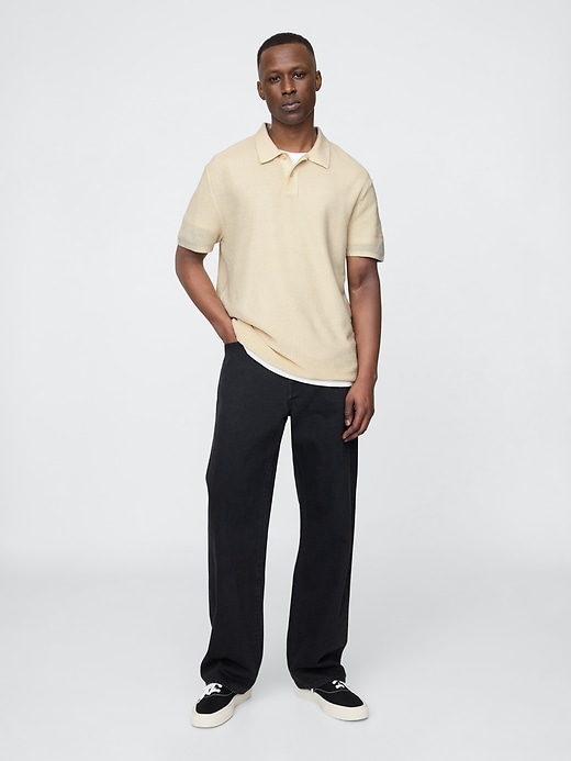 Image number 2 showing, Textured Crochet Polo Sweater