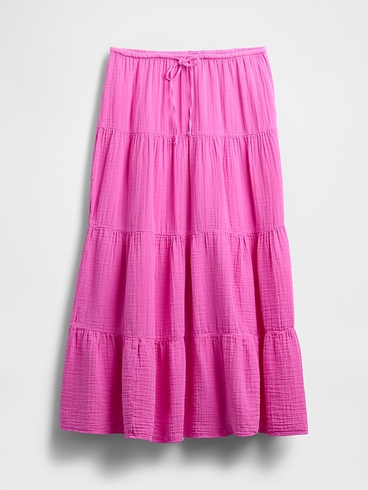 Image number 4 showing, Cotton Gauze Tiered Maxi Skirt
