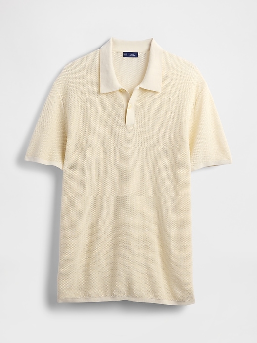 Image number 6 showing, Textured Crochet Polo Sweater