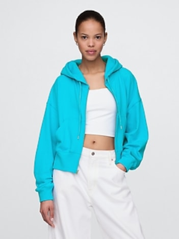 Heavyweight French Terry Oversized Zip Wedge Hoodie