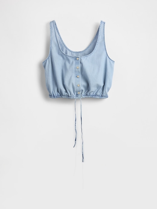 Image number 4 showing, Denim Cinched-Hem Crop Top