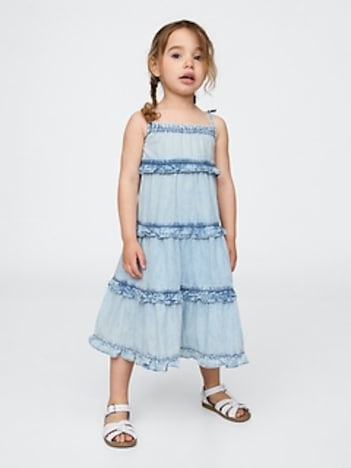 Baby & Toddler Ruffle Tiered Denim Dress