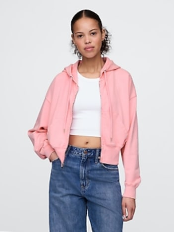 Heavyweight French Terry Oversized Zip Wedge Hoodie