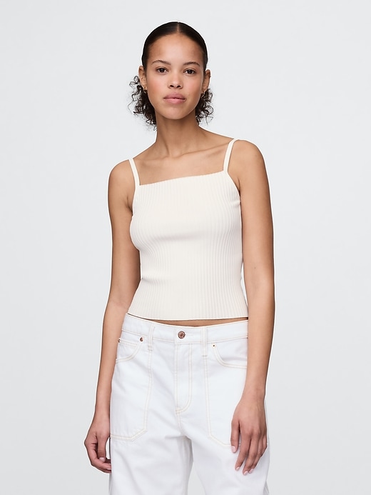 Image number 1 showing, Rib Sweater Crop Tank Top