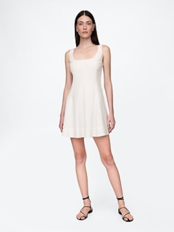 Linen-Blend Mini Dress