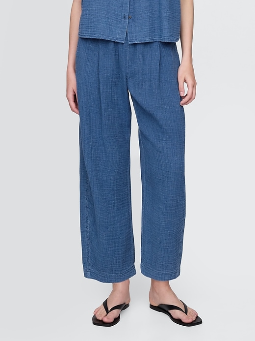 Image number 2 showing, Cotton Gauze Denim Easy Barrel Pants