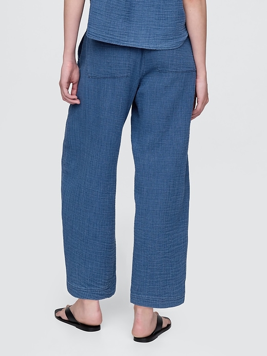 Image number 4 showing, Cotton Gauze Denim Easy Barrel Pants
