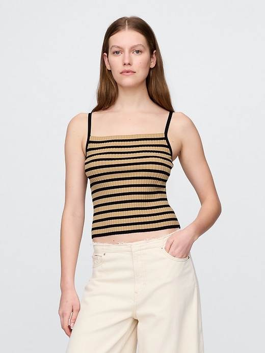 Image number 1 showing, Rib Sweater Crop Tank Top