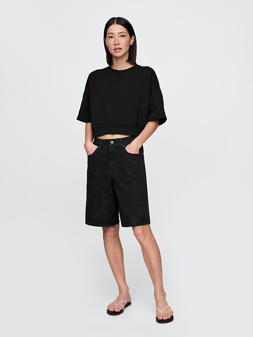 Image number 2 showing, VintageSoft Elbow-Sleeve Crop Sweatshirt