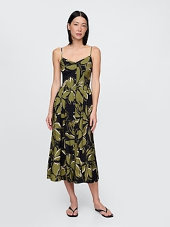 Floral V-Neck Midi Dress