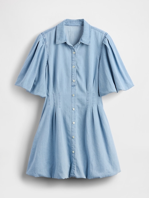 Image number 4 showing, Denim Bubble Mini Shirtdress