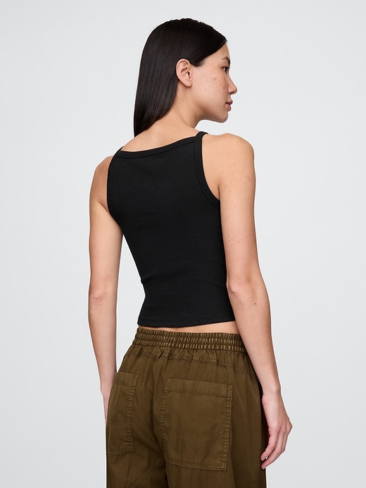 Image number 3 showing, Modern Apron-Neck Crop Tank Top