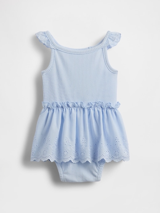 Image number 1 showing, Baby Eyelet Bodysuit Dress
