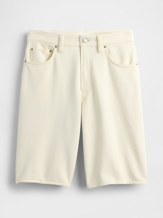 Image number 5 showing, 11" Mid Rise French Terry Denim Longline Shorts