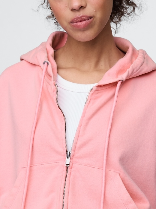 Image number 5 showing, French Terry Oversized Zip Wedge Hoodie