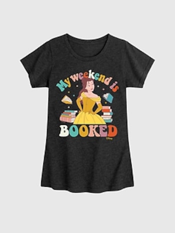 Kids Disney Princess My Weekend Is Booked Belle Fitted Short Sleeve Graphic Tee