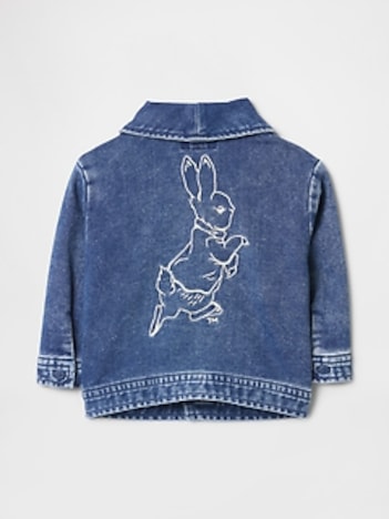 Baby Peter Rabbit™ Knit Denim Shawl Cardigan