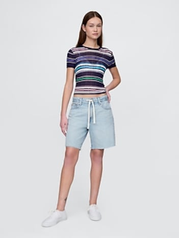 8" Mid Rise '90s Loose Denim Bermuda Shorts