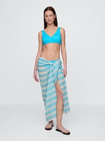 Linen-Cotton Striped Sarong