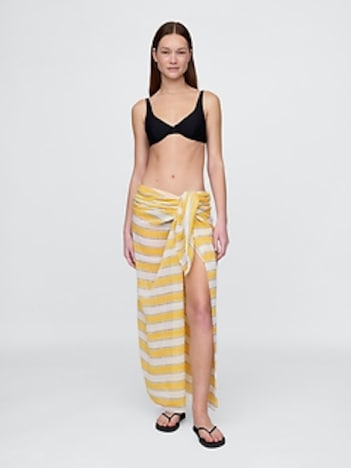 Linen-Cotton Striped Sarong
