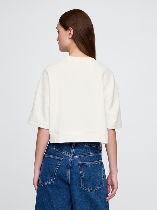 Image number 3 showing, VintageSoft Elbow-Sleeve Crop Sweatshirt